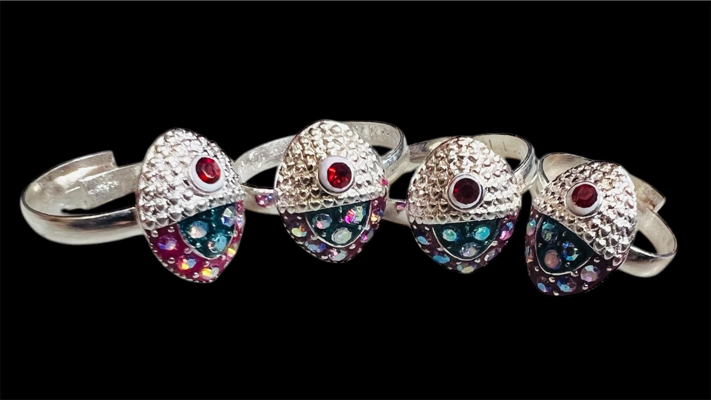 Silver Plated Toe ring Bichua Bichiya Challa designer stone toe rings 2 Pair (4Pcs)