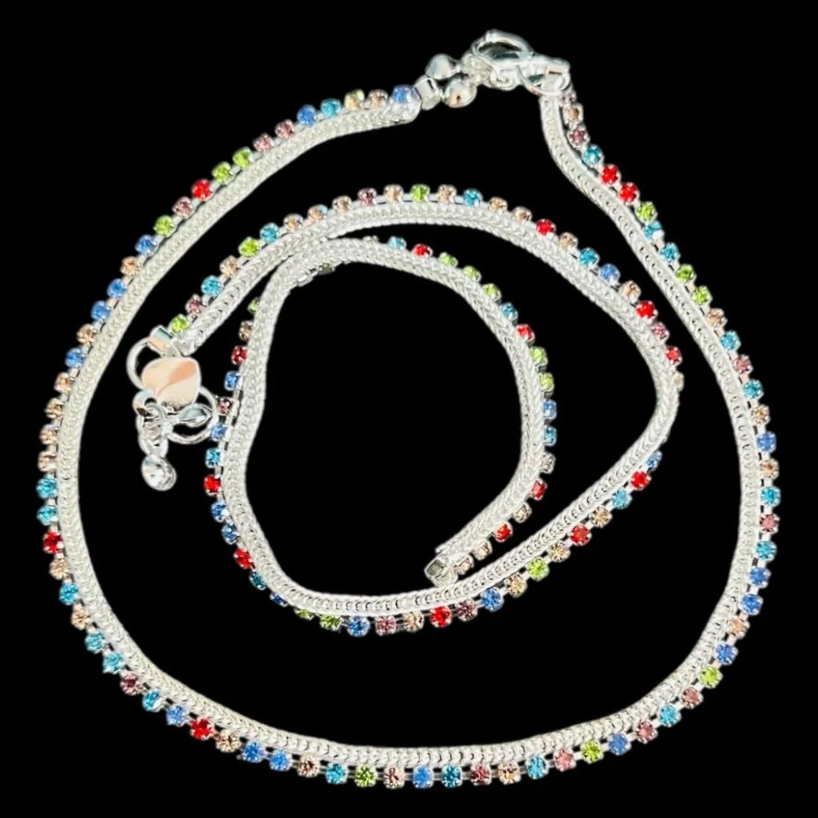 Multicolor Silver anklet/payal/Pajeb for girl and women - Image 2