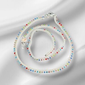 Multicolor Silver anklet_payal_Pajeb for girl and women