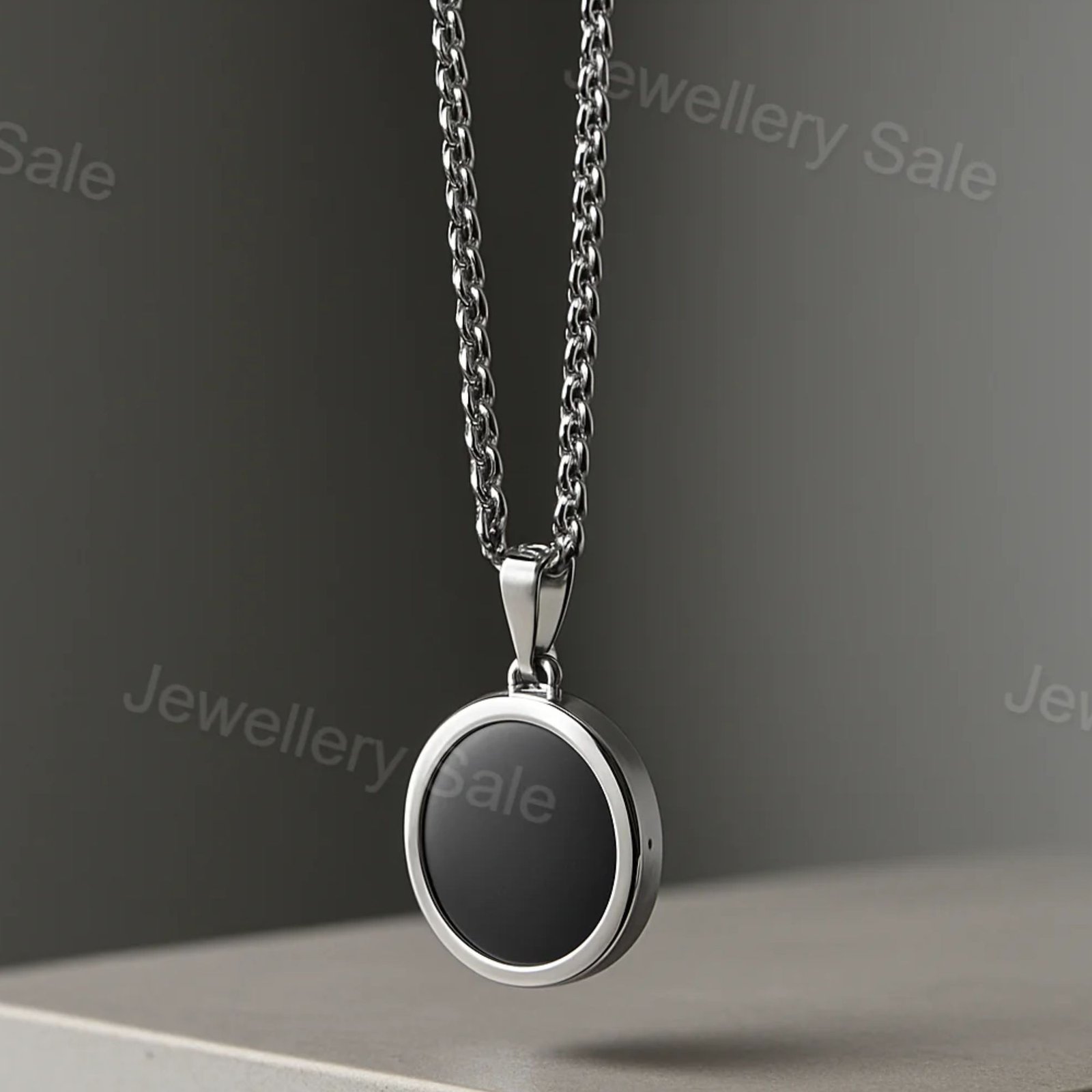 Black Round Pendant For Man and Women - Image 3