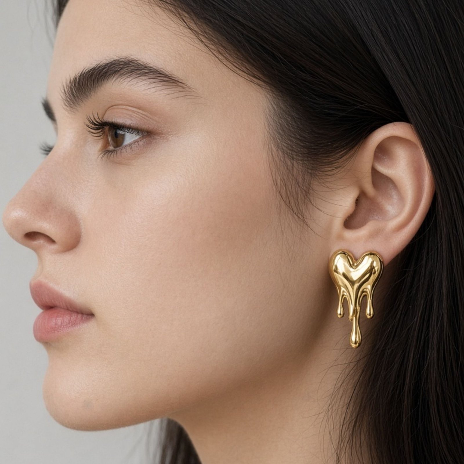 Gold Anti Tarnish Heart Shape Earring For Girl and Women - Image 2
