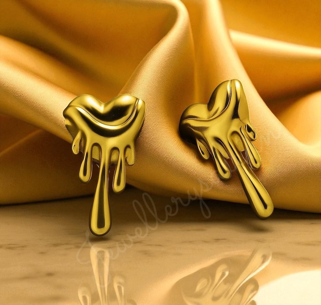 Gold Anti Tarnish Heart Shape Earring For Girl and Women