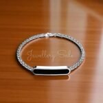 Silver Black Slim Bracelet For Women and Girls