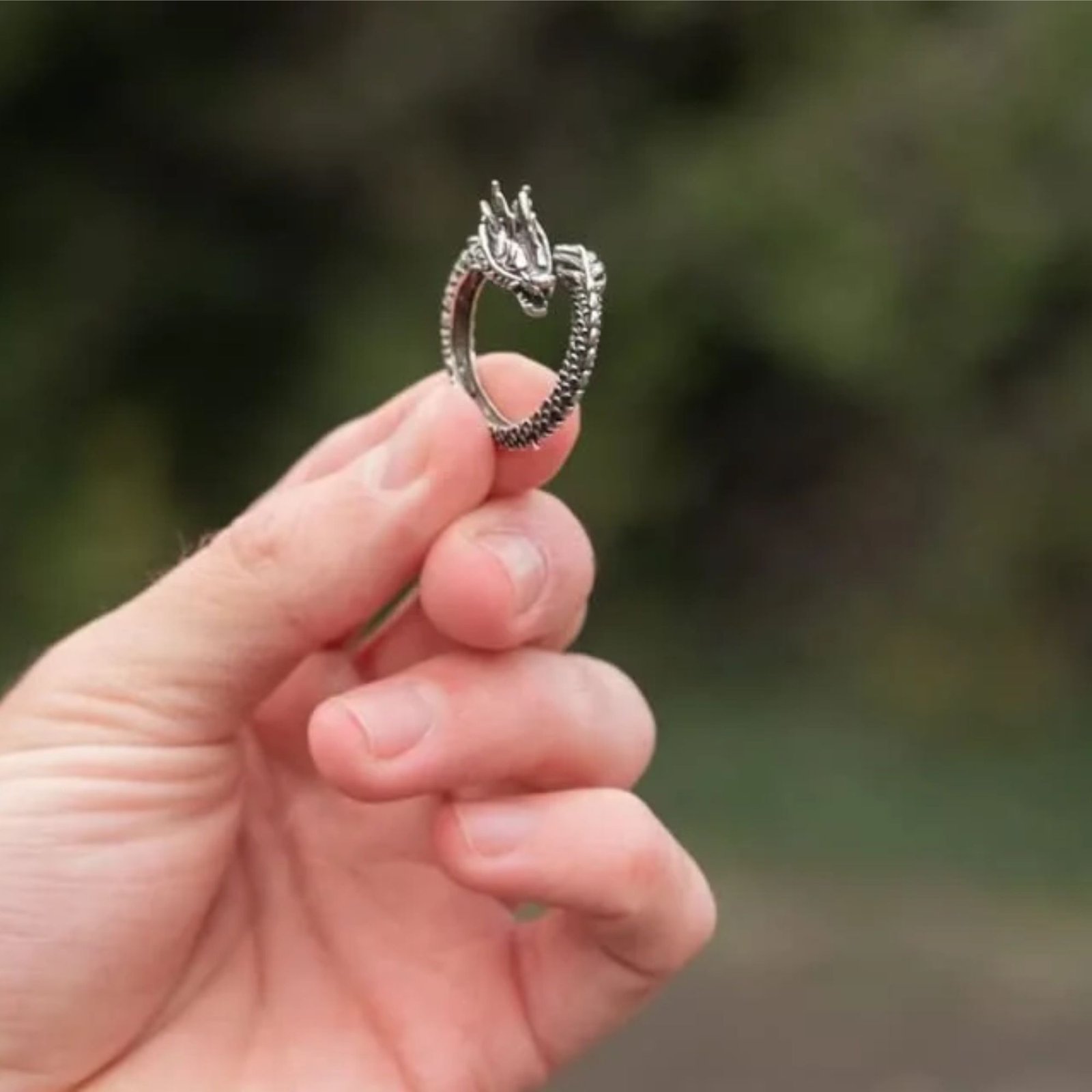 Silver Dragon Ring For Men - Image 5