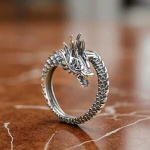 Silver Dragon Ring For Men