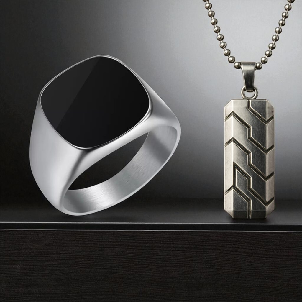 Men Jewellery Gift Combo For Men and Boys Pack of 2 (Men Ring , Men Pendant)