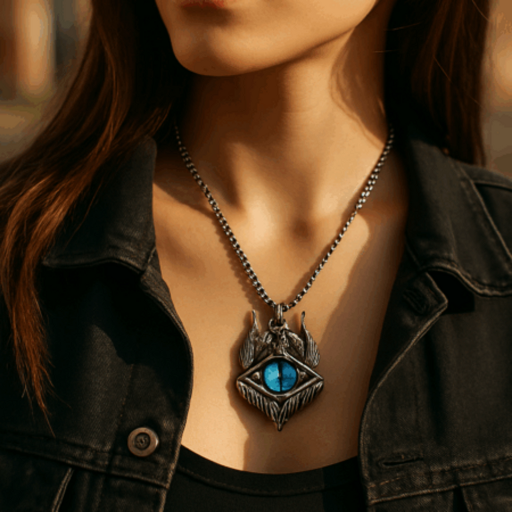 Devil Blue Eye Silver Pendant For Women and Girl