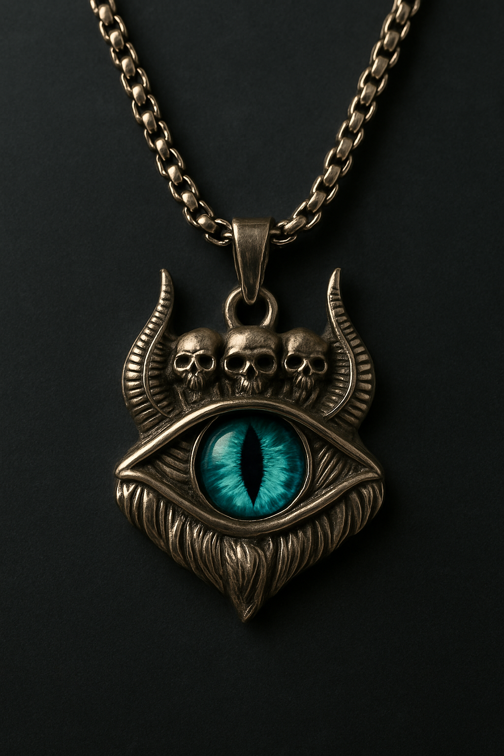Devil Blue Eye Silver Pendant For Men and Boys