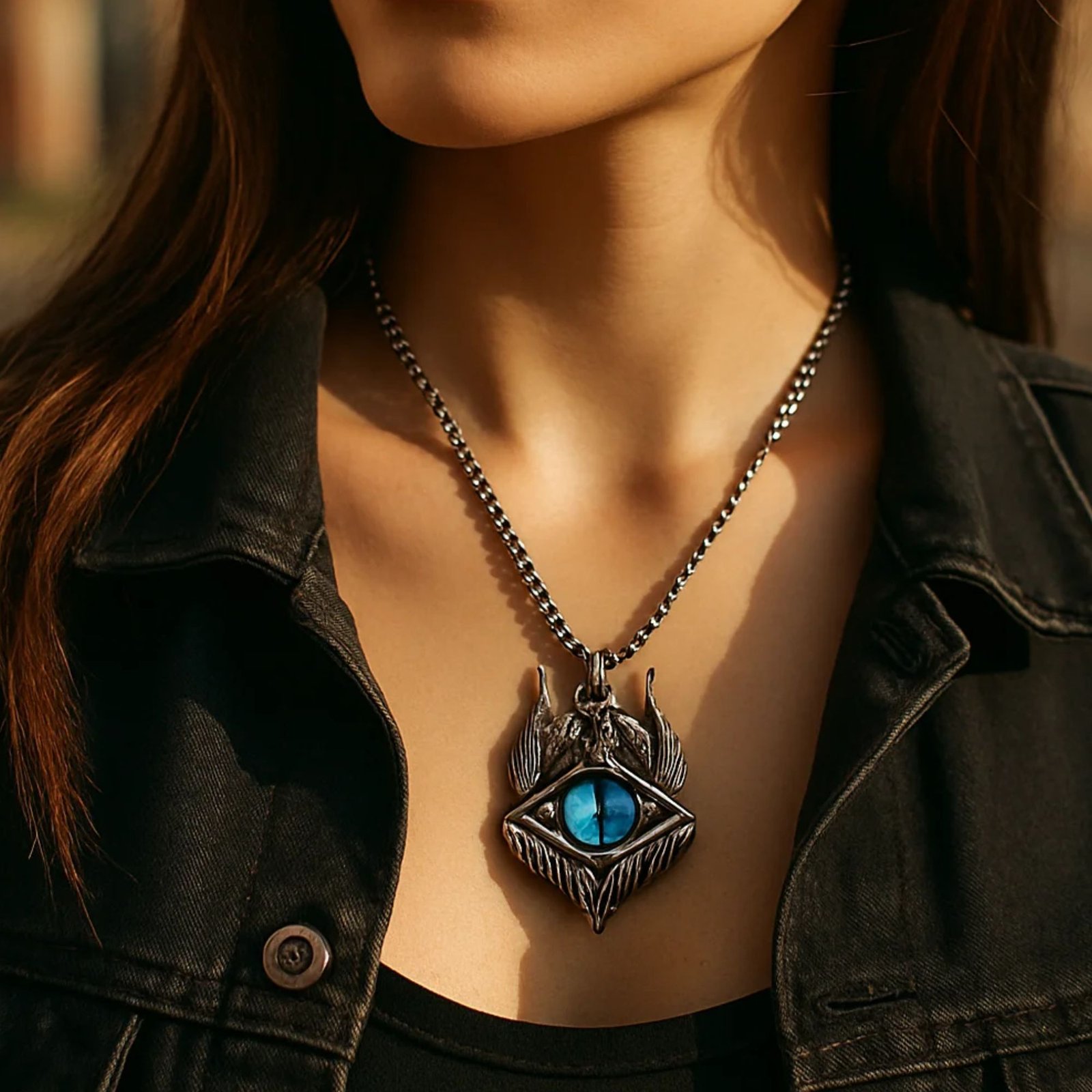 Devil Blue Eye Silver Pendant For Women & Men - Image 2