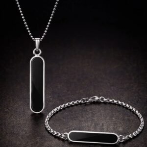 Pack of 2 Pendant and Bracelet Set For Men and Women