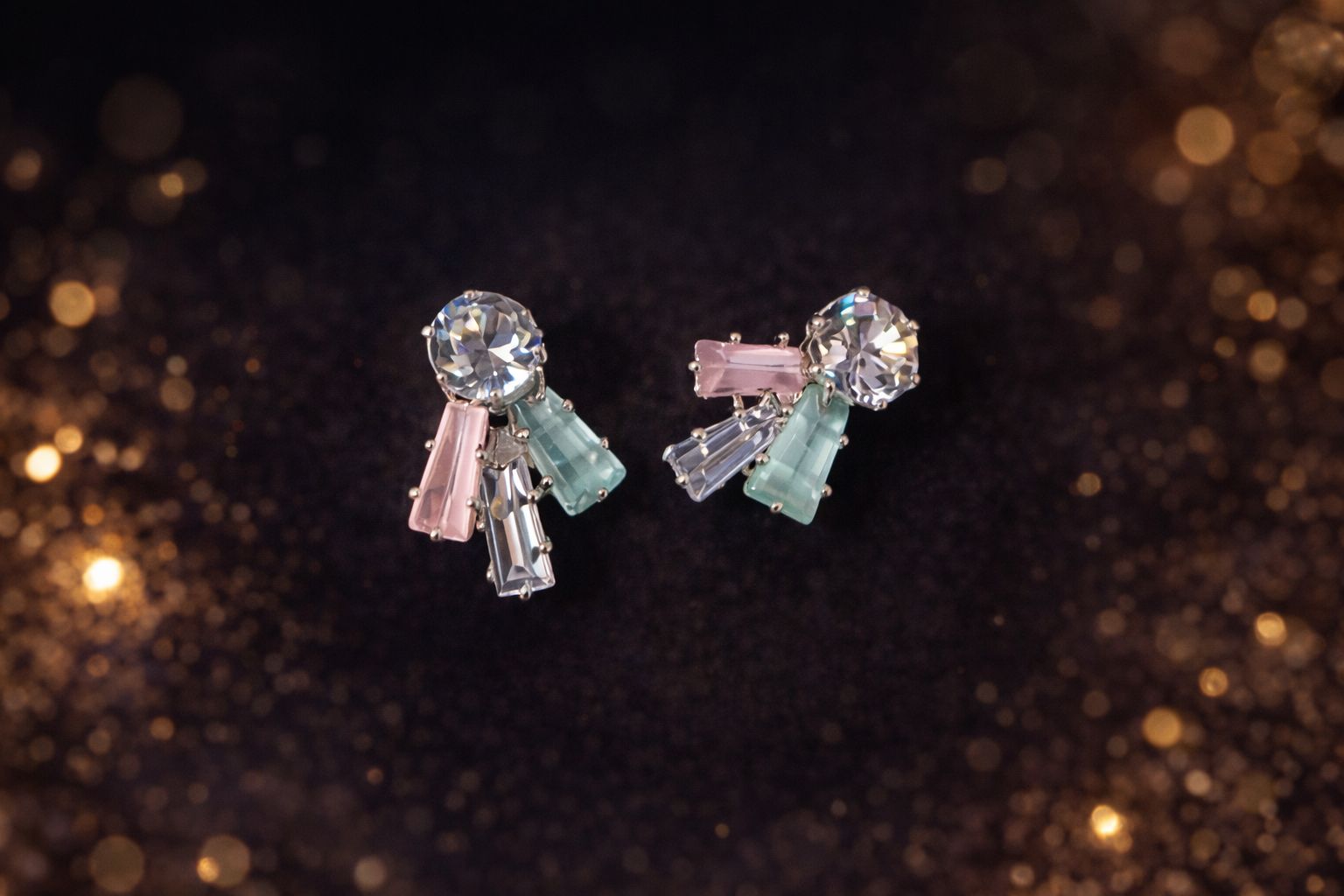 Multicolor Heart Shape Pendant Set with Earring For Women and Girl - Image 3