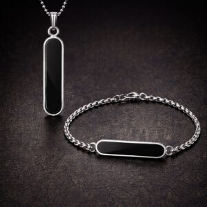 Pack of 2 Pendant and Bracelet Set For Men and Women