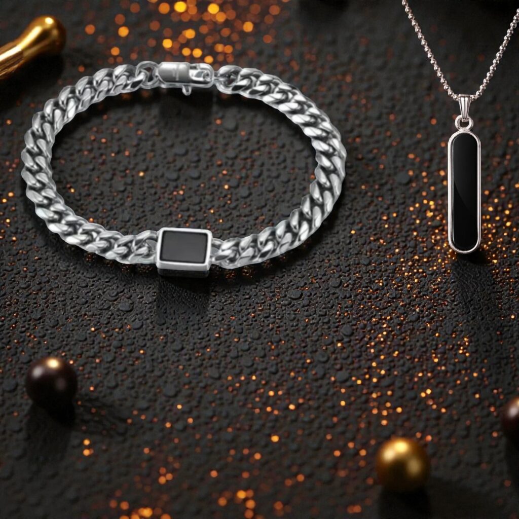 Men Jewellery Gift Combo For Men and Boys Pack of 2 (Men Pendant , Men Bracelet)