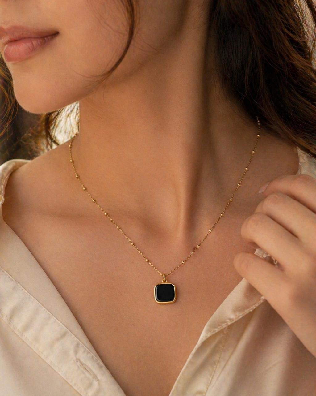 Gold Black Anti Turnish Pendant For Girl and Women - Image 3