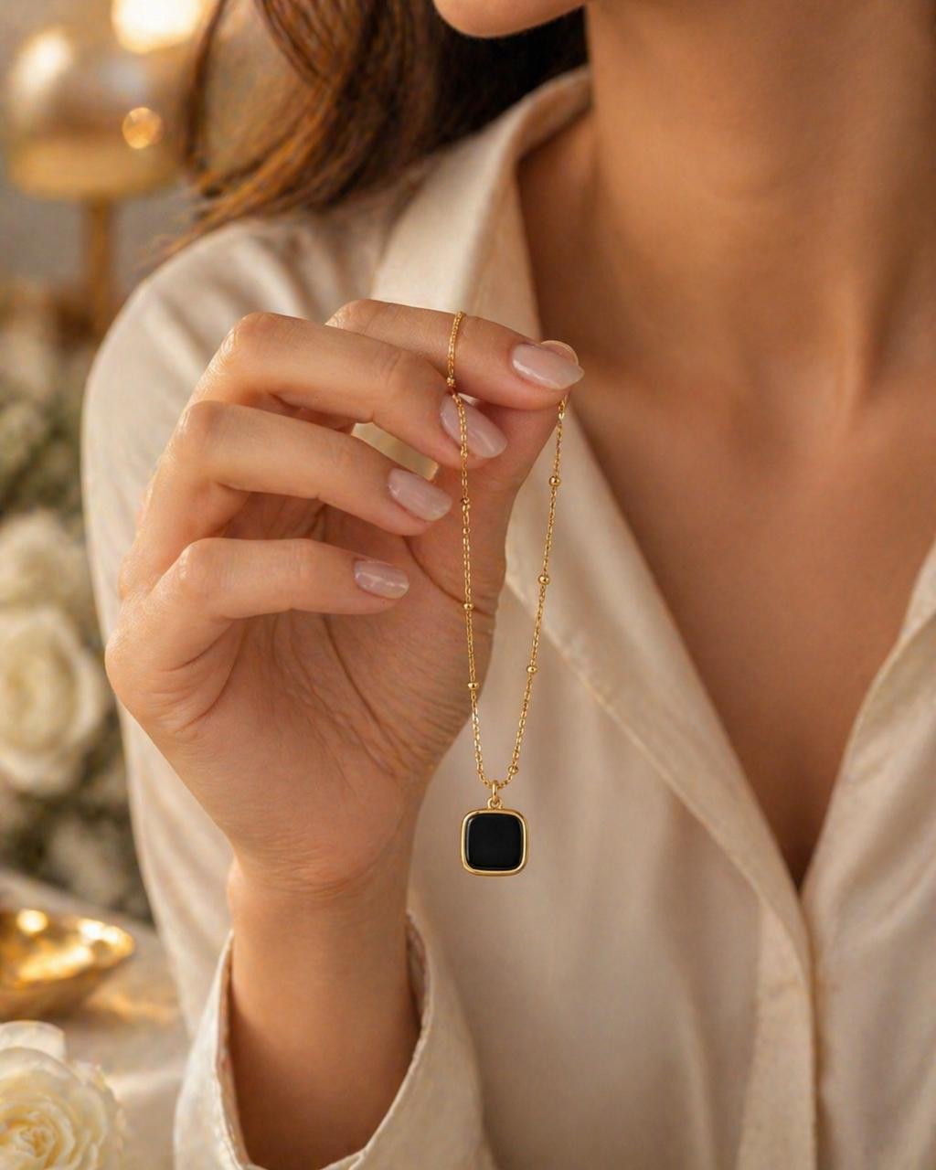 Gold Black Anti Turnish Pendant For Girl and Women - Image 4