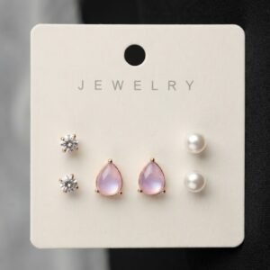 Girls Stud Earring Combo Set of 3 Multicolor