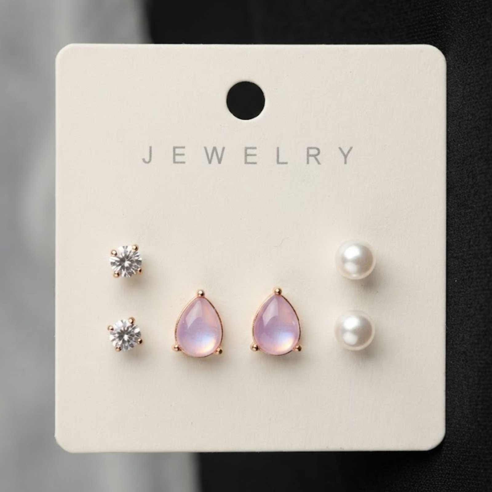 Girls Stud Earring Combo Set of 3 Multicolor