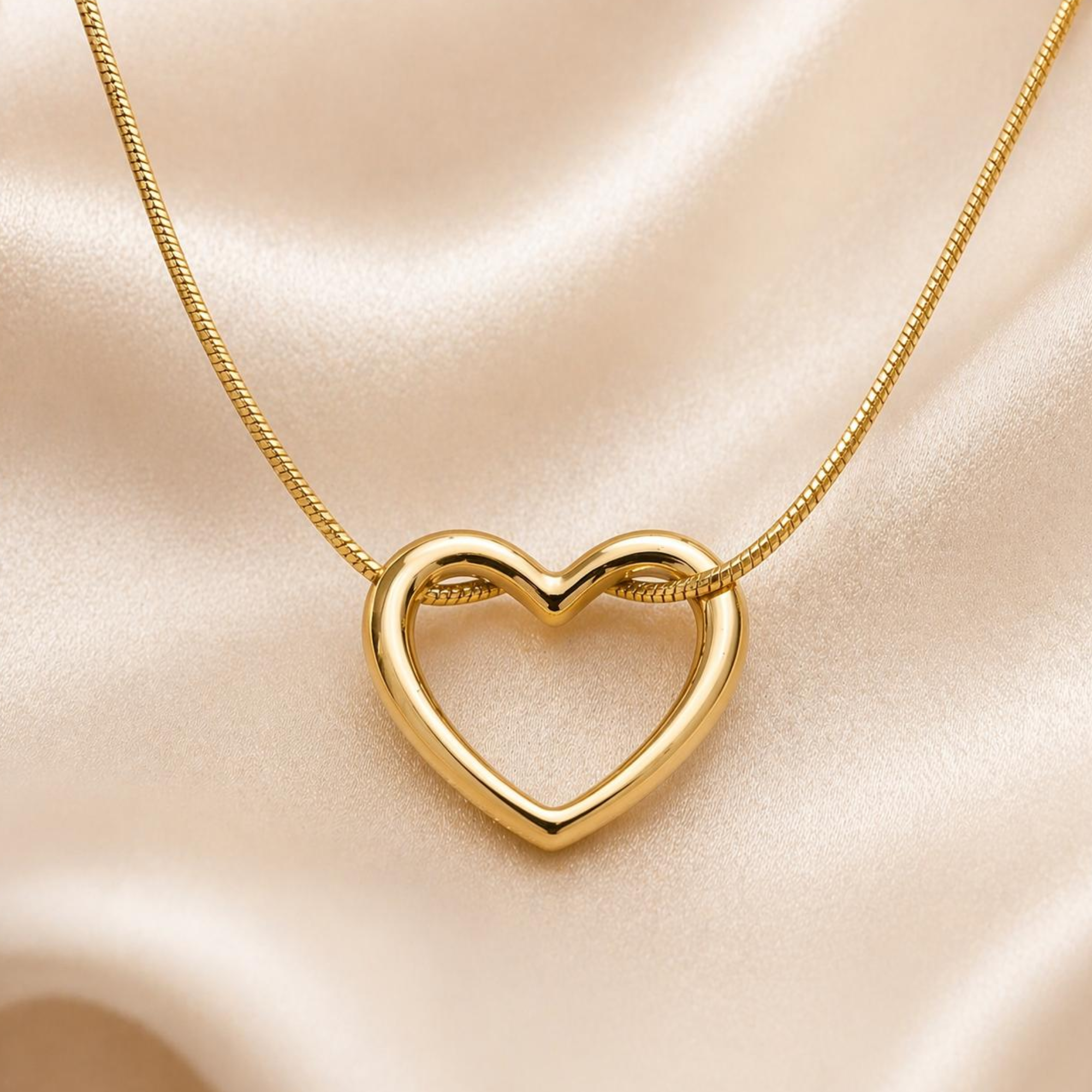 Anti-Tarnish Gold Plated Heart Knot Pendant Necklace for Women - Image 3