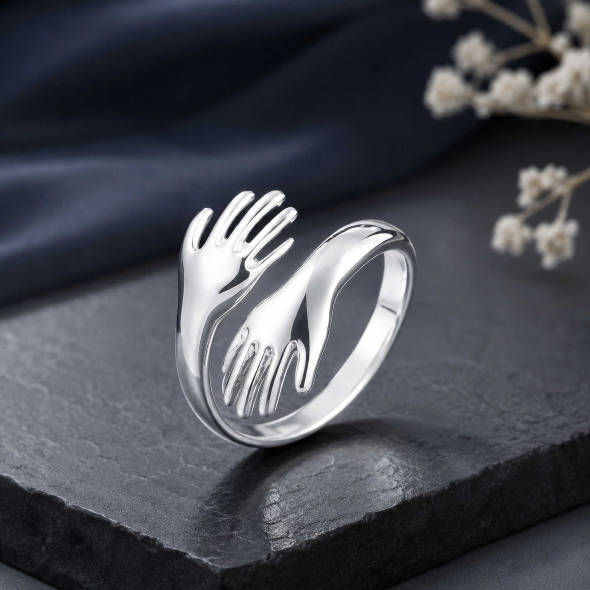 Evil Eye Gold Chain with Adjustable Hug Ring Combo - Image 4