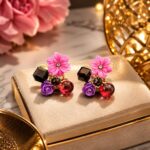 Floral Charm Stud Earrings