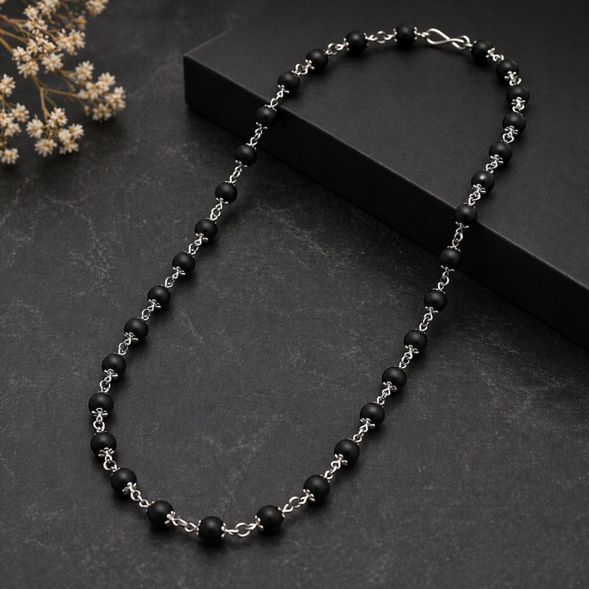 Original Black Beads Necklace & Bracelet Combo Set | Unisex Spiritual & Fashion Jewelry for Men & Women - Image 2