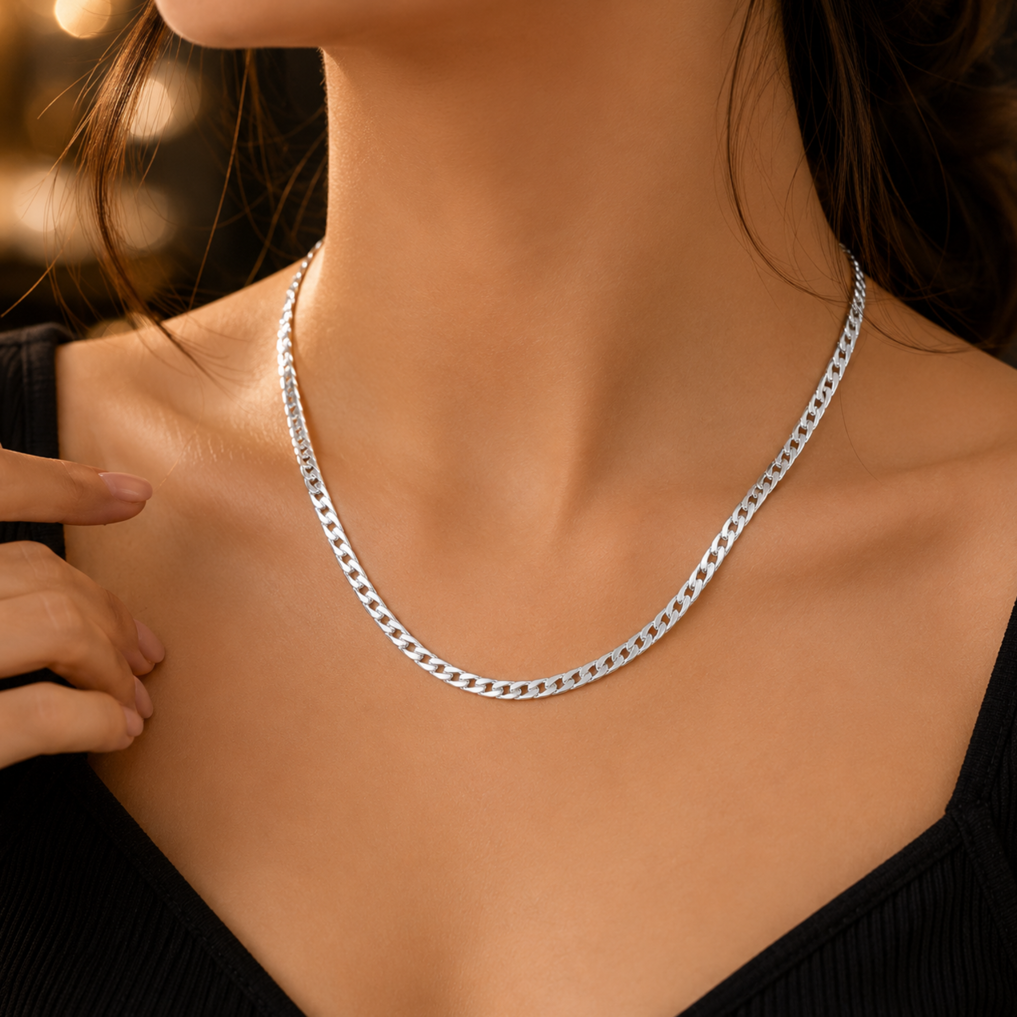 Royal Silver-Plated Stainless Steel Curb Chain for Men & Boys - Image 2