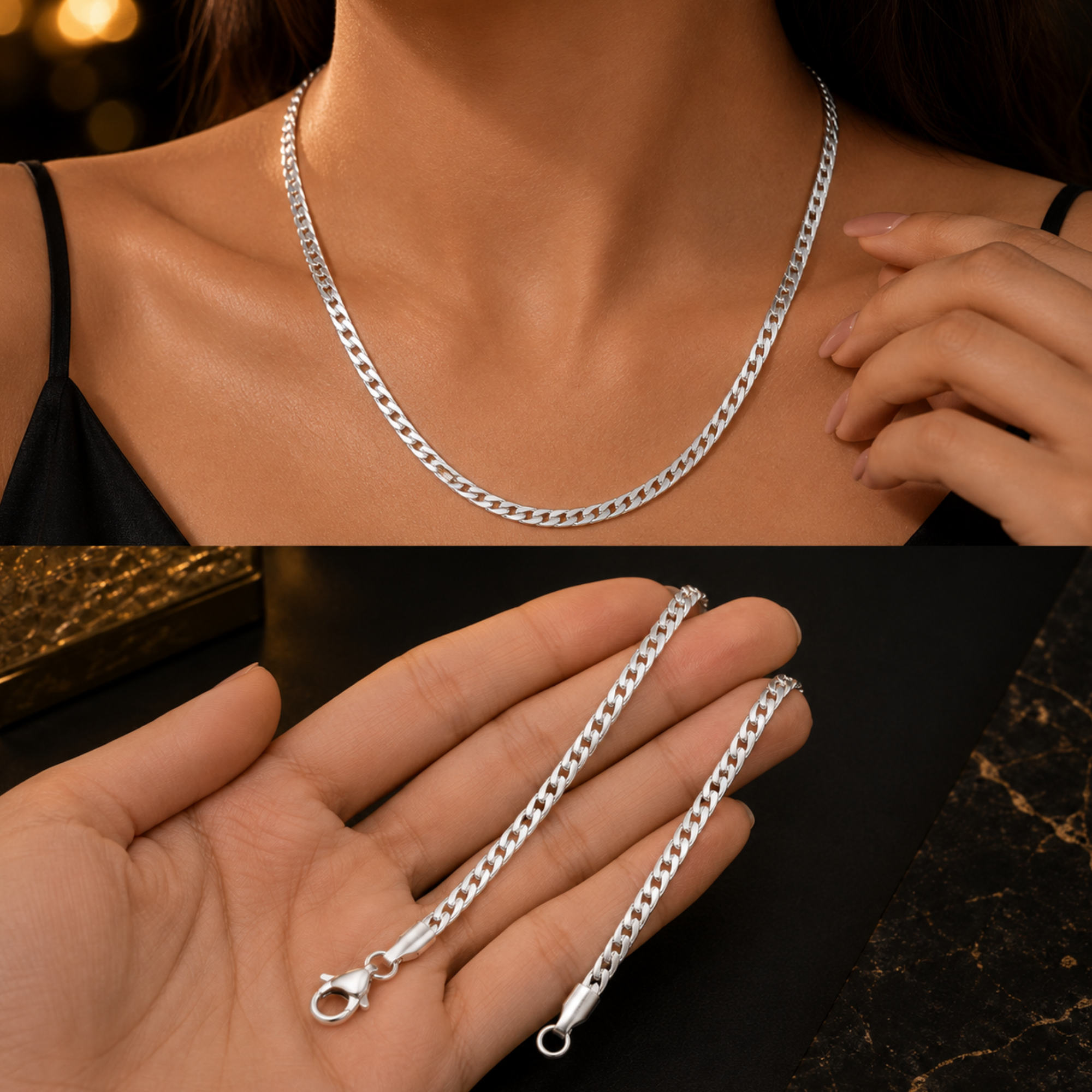 Royal Silver-Plated Stainless Steel Curb Chain for Men & Boys - Image 5