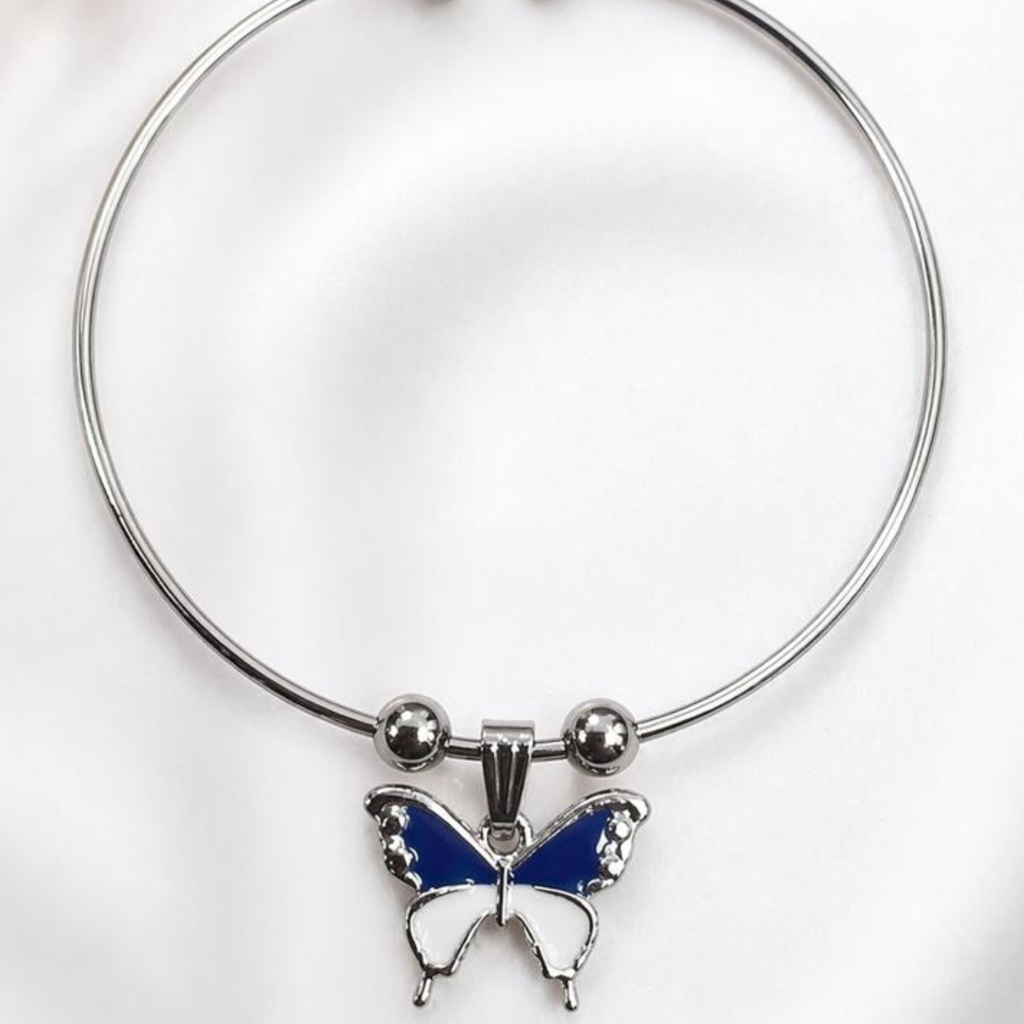 Silver Butterfly Charm Kada - Image 4