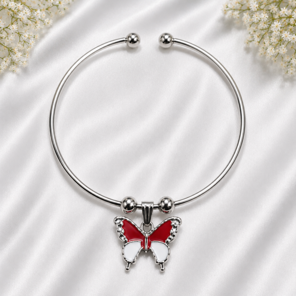 Silver Butterfly Charm Kada