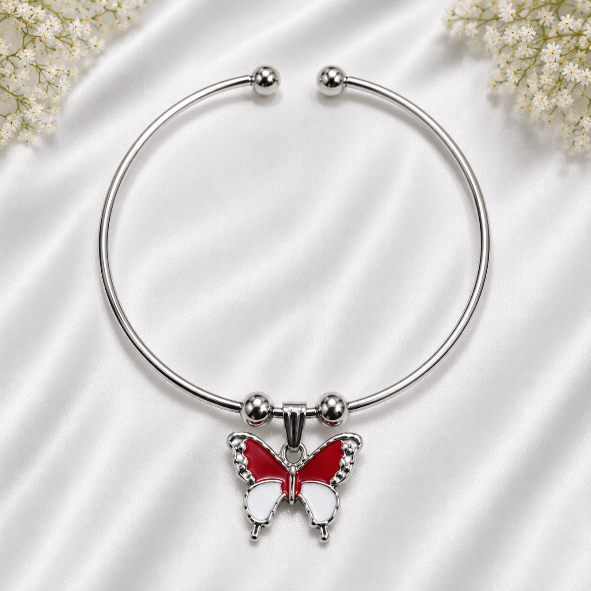 Silver Butterfly Charm Kada