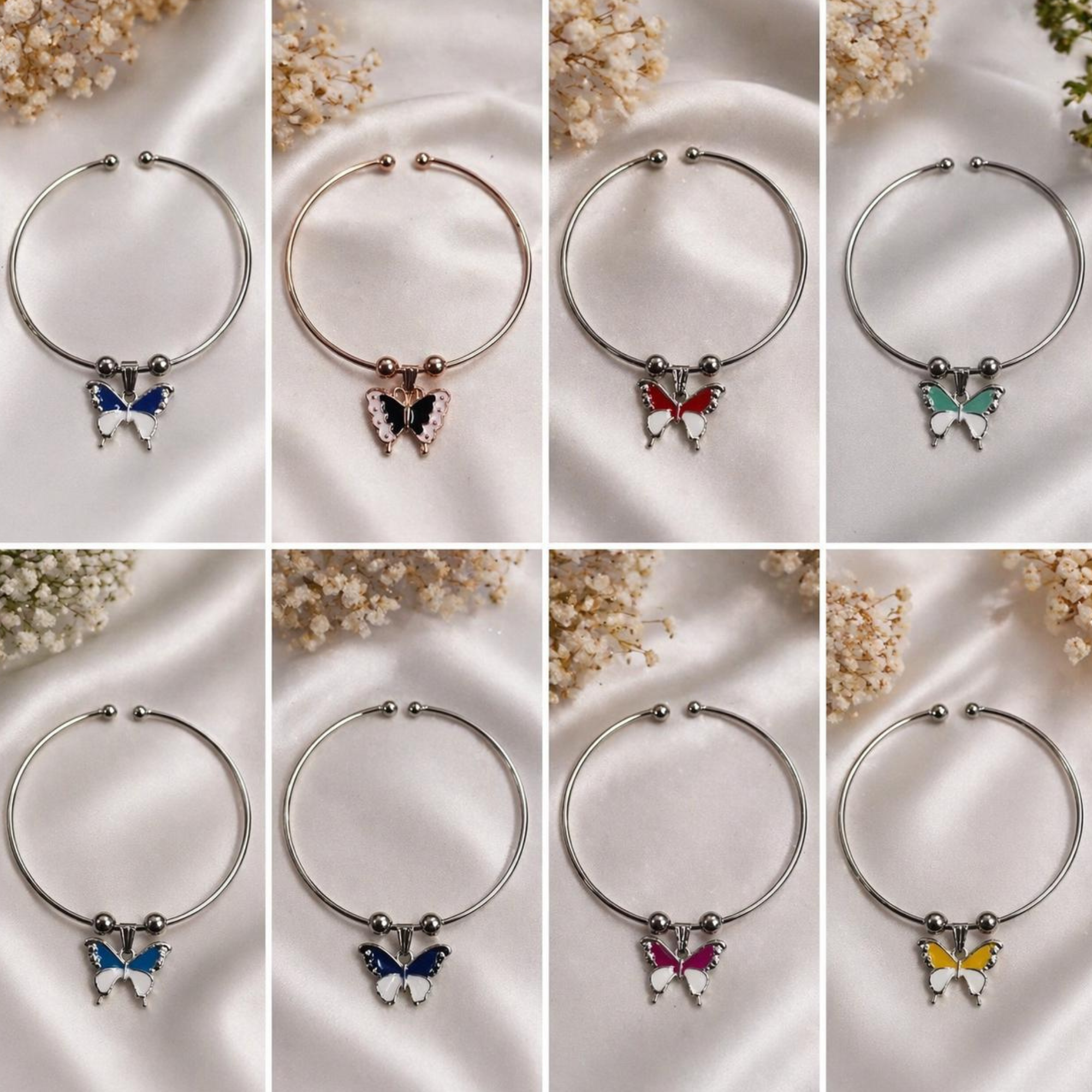 Silver Butterfly Charm Kada - Image 2