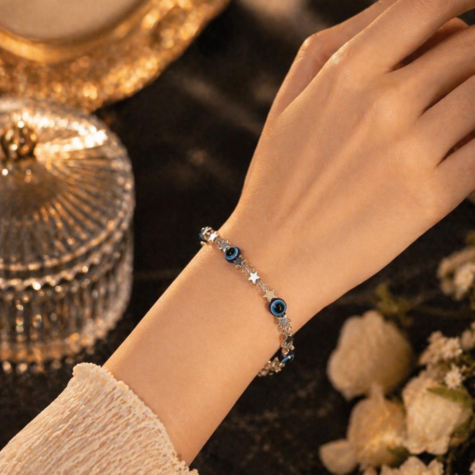 Silver Star Evil Eye Bracelet for Girls & Women - Image 3