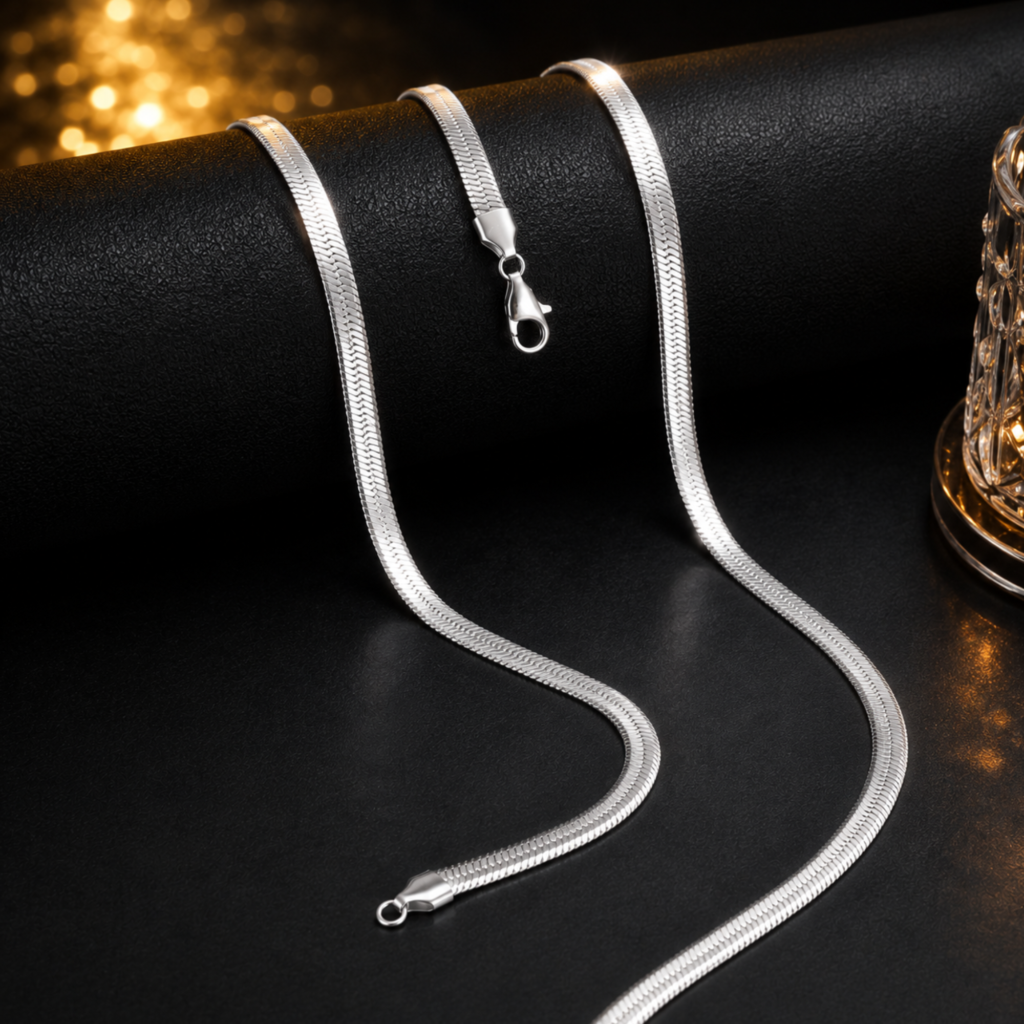 Stylish Silver-Plated Stainless Steel Snake Chain for Men & Women - Image 5