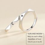 Valentine Couple Ring Set for Men & Women _ Crystal Platinum Finish