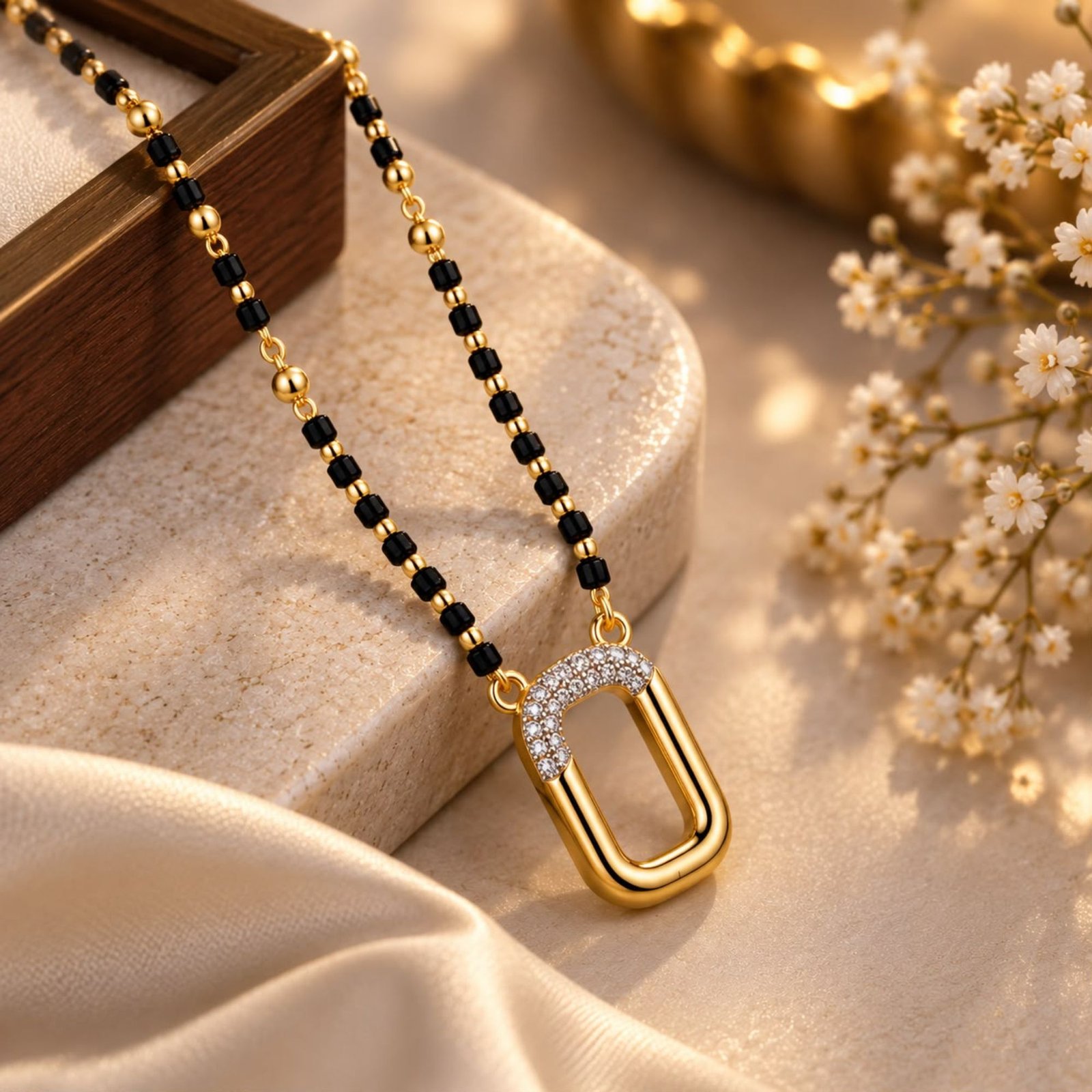 Affordable Luxury Look Artificial Black Beads Mangalsutra - Image 4
