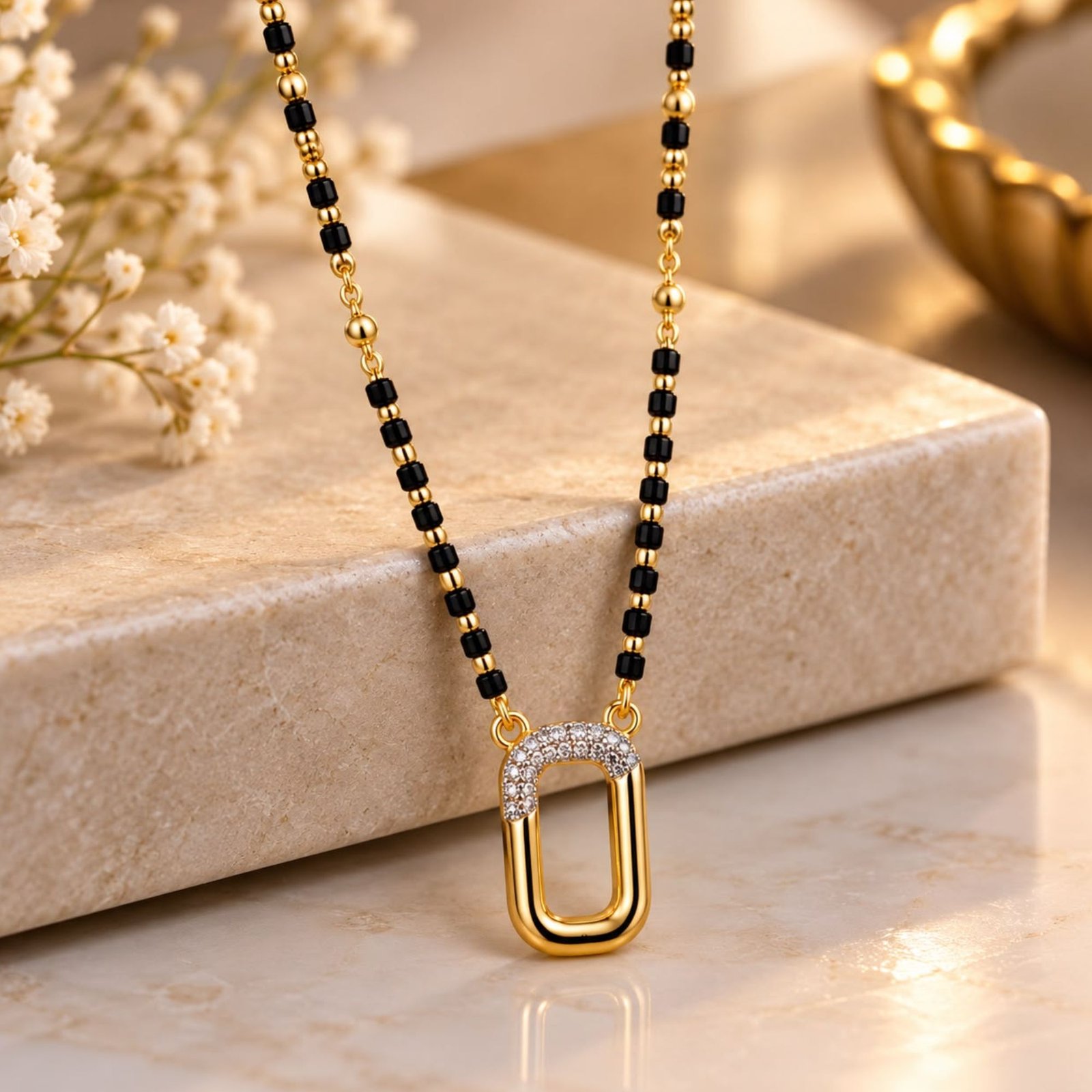 Affordable Luxury Look Artificial Black Beads Mangalsutra