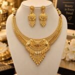Antique Gold Necklace and Earrings Set