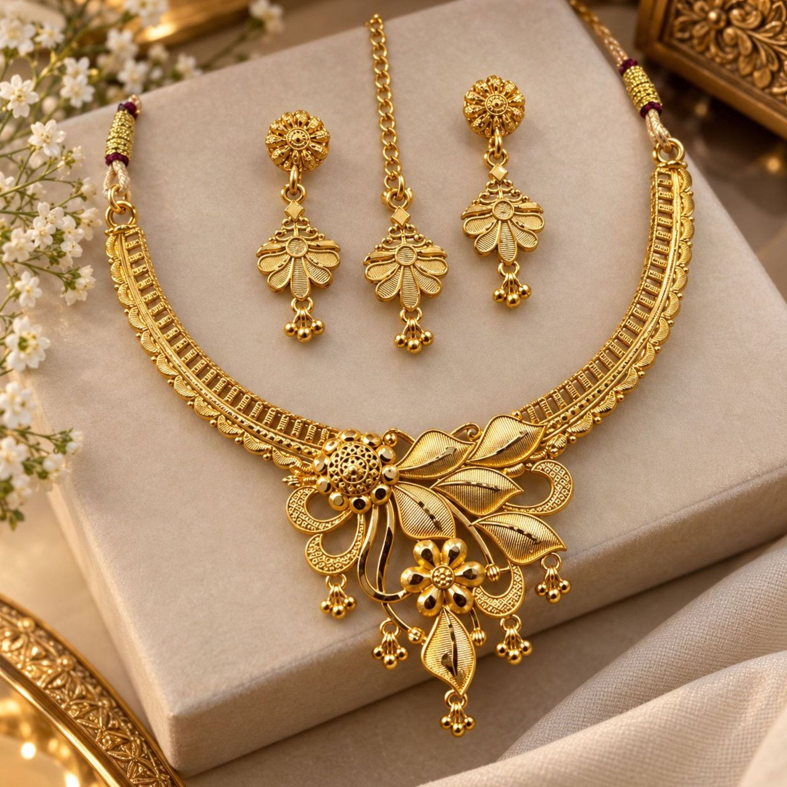 Artificial Gold-Plated Bridal_Ethnic Necklace Set