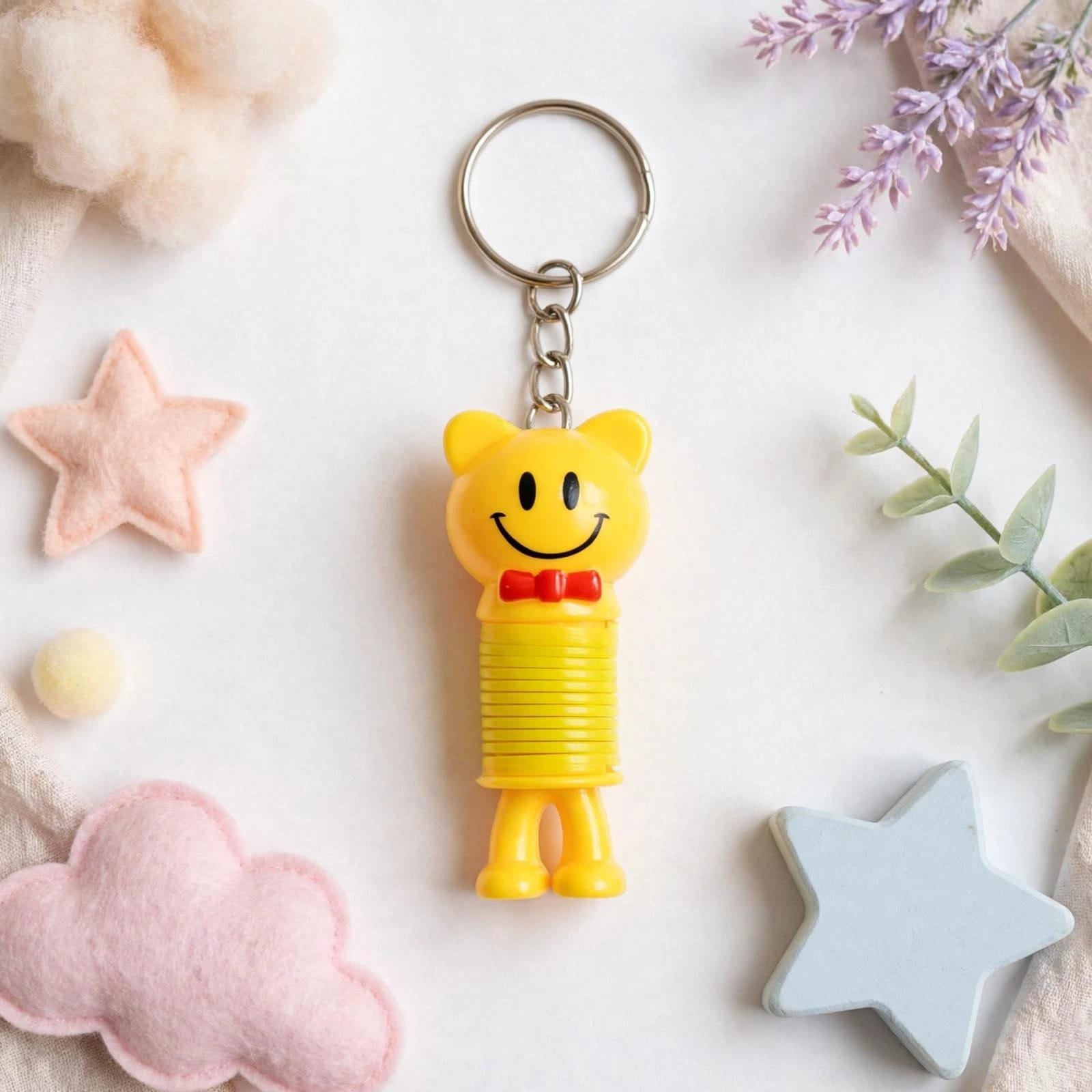 Cute Smiley Spring Keychain & Stretchy Fidget Toy - Image 3