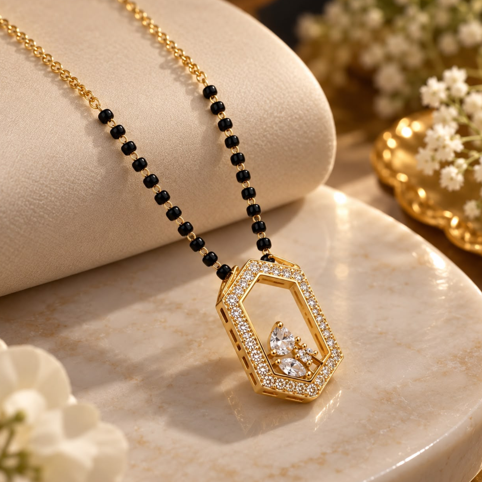 Gold-Plated Hexagon AD Mangalsutra - Image 4