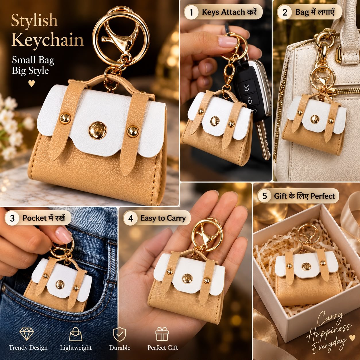 Leather Bag Keychain - Image 3