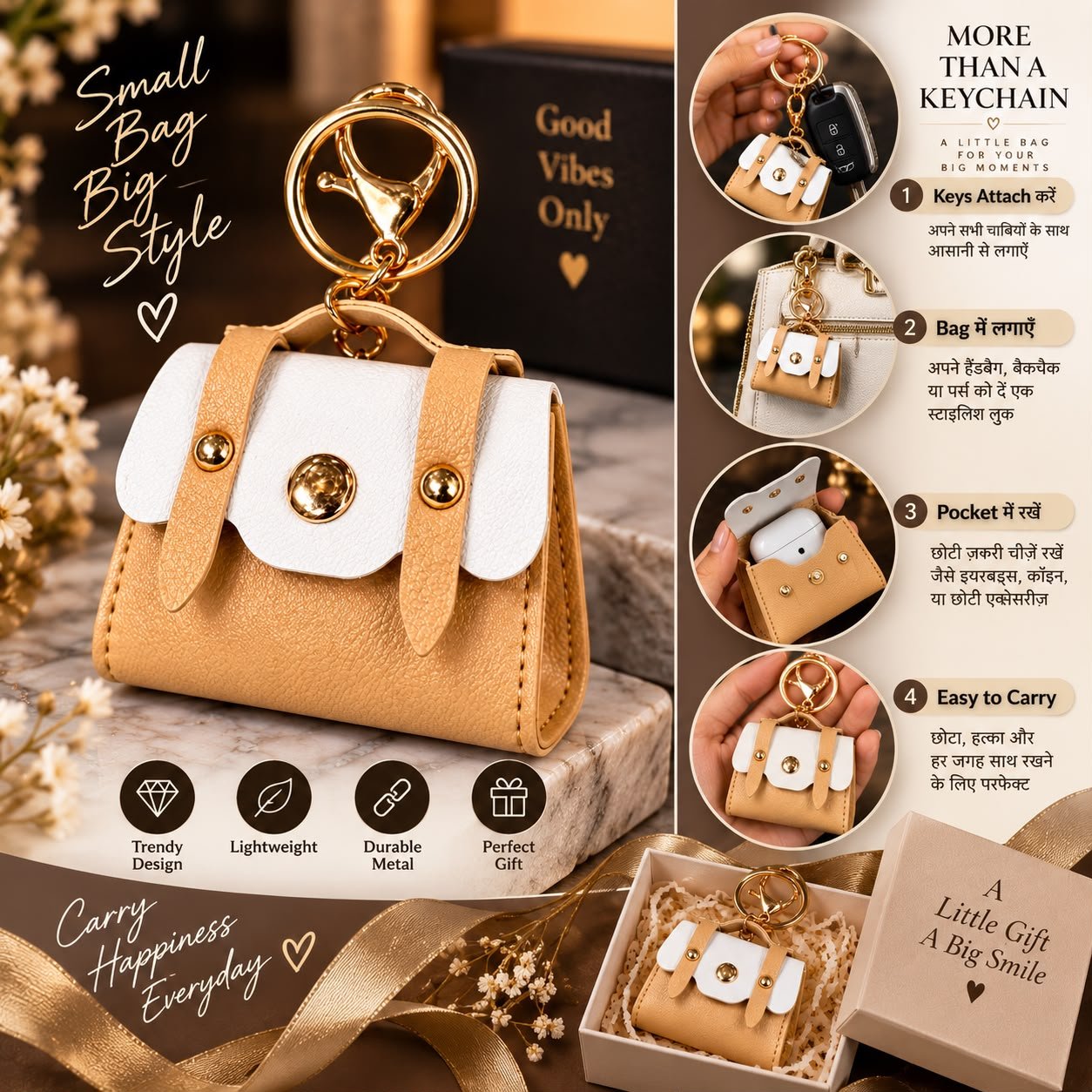 Leather Bag Keychain - Image 2