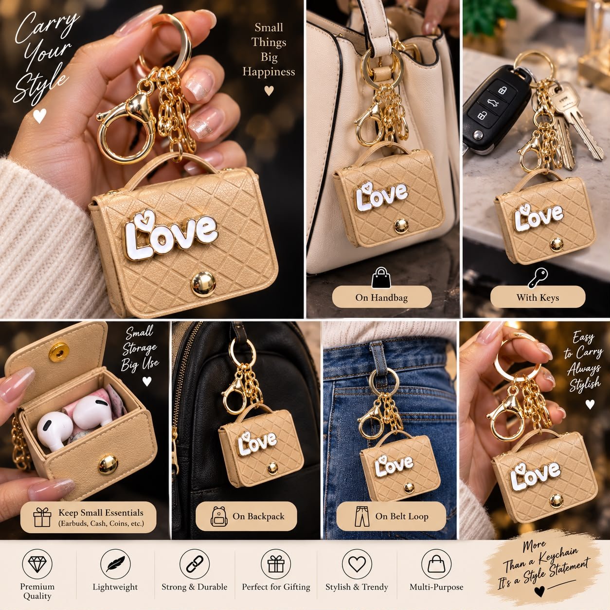 Love Mini Handbag Key Chain - Image 4