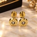 Roman Numeral Crystal Stud Earrings