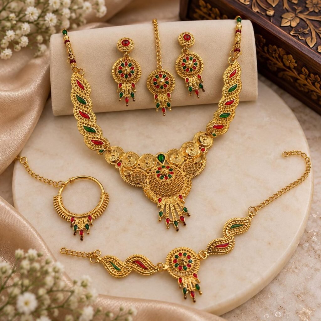 Traditional Gold-Plated Bridal Jewellery Set