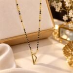Trendy Non-Precious Designer V-Shape Pendant Mangalsutra