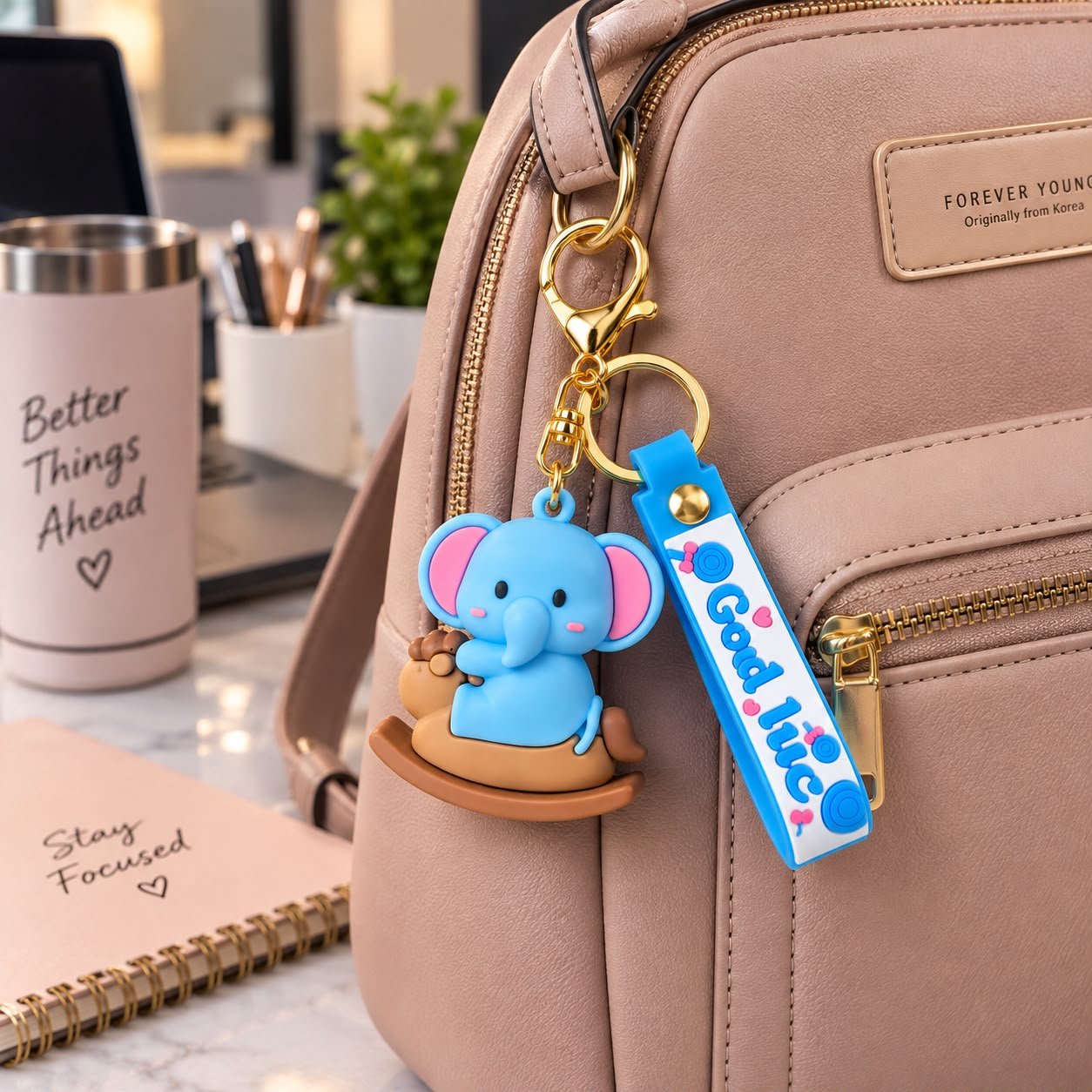 Cute Baby Elephant Keychain - Image 4
