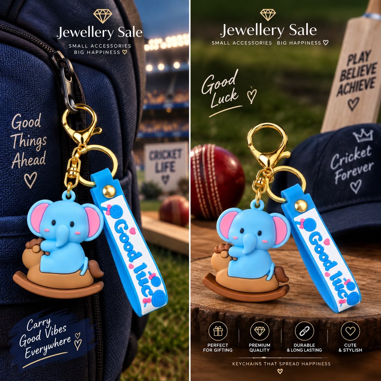 Cute Baby Elephant Keychain - Image 3