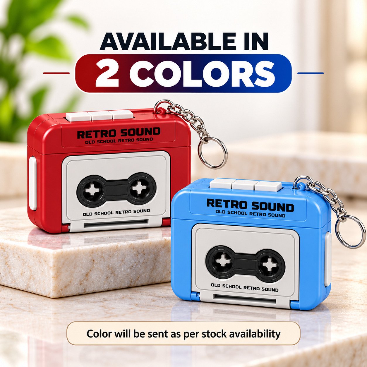 Retro Sound Cassette Player Keychain Case