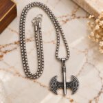 Stylish Stainless Steel Axe Pendant Box Chain Necklace for Men & Boys